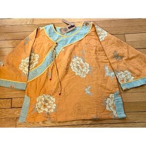 Chinese Floral Set Womens Top Pants Size L/XL